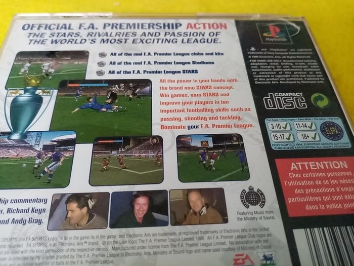 The F.A. Premier league Stars PlayStation 1 Ps1 Games PlayStation 2 Ps2 Games Original