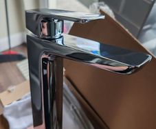 Muro Tall basin mixer tap in chrome