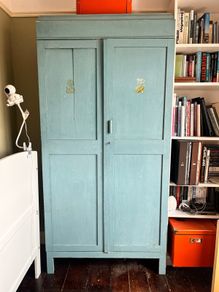 Vintage Painted Pine Wardrobe Storage Press