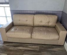 Cream leather couches