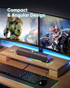 G11 PC Speakers for Desktop, Touch Lights Computer Speakers with Surge Clear Sound, USB C/USB Powered for Computer Desktop PC Laptop Monitor