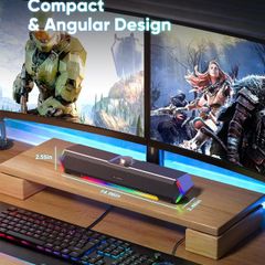 G11 PC Speakers for Desktop, Touch Lights Computer Speakers with Surge Clear Sound, USB C/USB Powered for Computer Desktop PC Laptop Monitor
