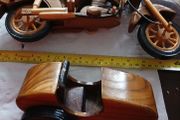 Wooden motorbike and side car
