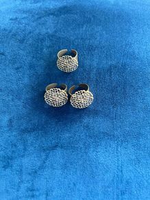 Three adjustable filigree rings - bronze tone