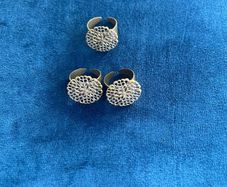 Three adjustable filigree rings - bronze tone
