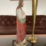 Antique Sacred Heart Statue 17 Inches 43 cm Image 8