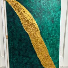 Green textured 3D painting