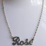 Vintage 925 Sterling Silver- ROSE  Name Necklace Image 3