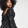 topshop black ruffled top Image 2