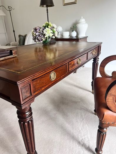 Antique Library Table/Desk & Chair