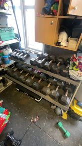 Dumbells and rack
