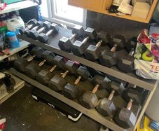 Dumbells and rack