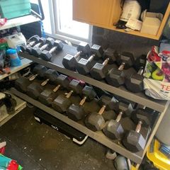 Dumbells and rack