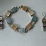 Mother of Pearl Sterling Silver Bracelet and Earrings Matching Set Image 2