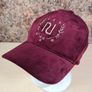 River Island velvet baseball cap hat womens girls burgundy gold Image 2