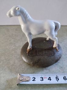 Lovely Irish Bone China Small White Horse On Stone.