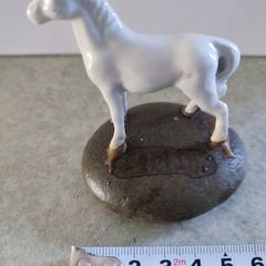 Lovely Irish Bone China Small White Horse On Stone.