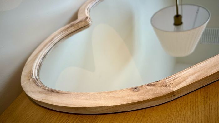 Heart-Shaped Wooden Mirror 65cm