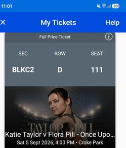 2 x Katie Taylor Premium Tickets