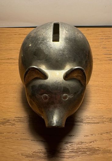 Silver plated piggy bank