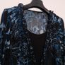 Roman Blue Black Abstract Printed Ruffle Trim Cardigan Top 14UK/42EU Image 2