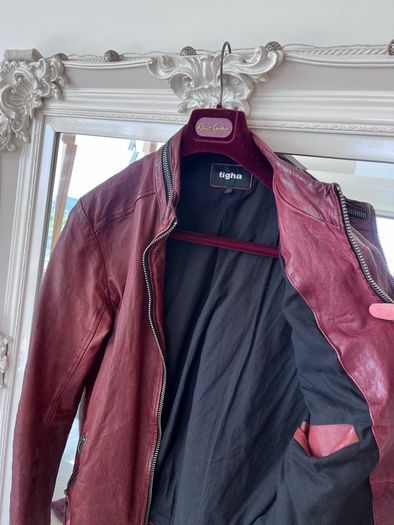 Real Leather jacket- Dark Red - Tigha - New