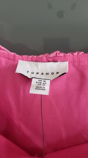 TOPSHOP pink ruffle cami Sz 14 - Bnwt Rrp 40