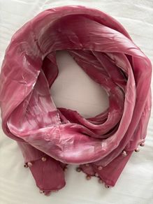 Scarf - Pink with Beaded Embellishment