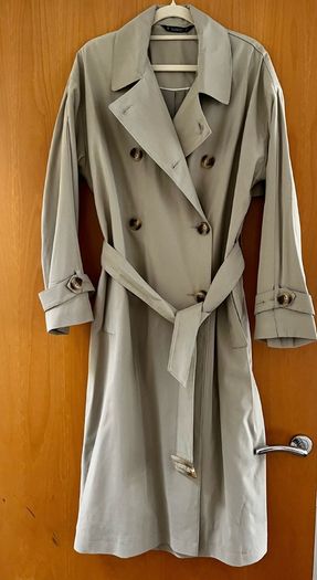 Trench Coat- Light Beige/Green