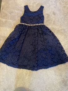 American Princess navy lace dress (6x/7)