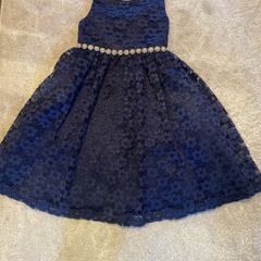 American Princess navy lace dress (6x/7)