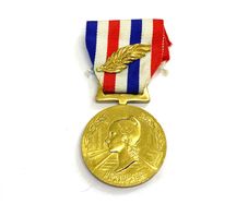 Vintage Gilded Bronze French Railway Honor Medal