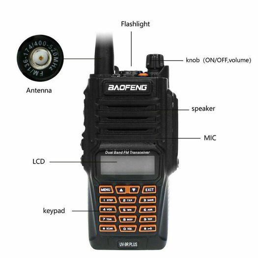 Baofeng UV-9R plus Waterproof IP68 Walkie Talkie High Power CB Ham 50 20 KM Long Range UV9R portable Two Way Radio hunting