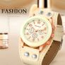 Readeel Luxury Women Watches, PU Leather strap, Beige and Coffee Image 5