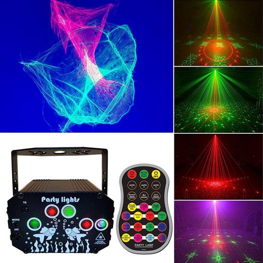 Laser Projector Lights RGB UV DJ Disco Stage Party Lights for Christmas Halloween Birthday Weddin