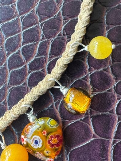 necklace with murano glass pendants