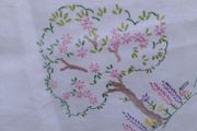 vintage hand embroidered tablecloth