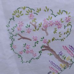 vintage hand embroidered tablecloth