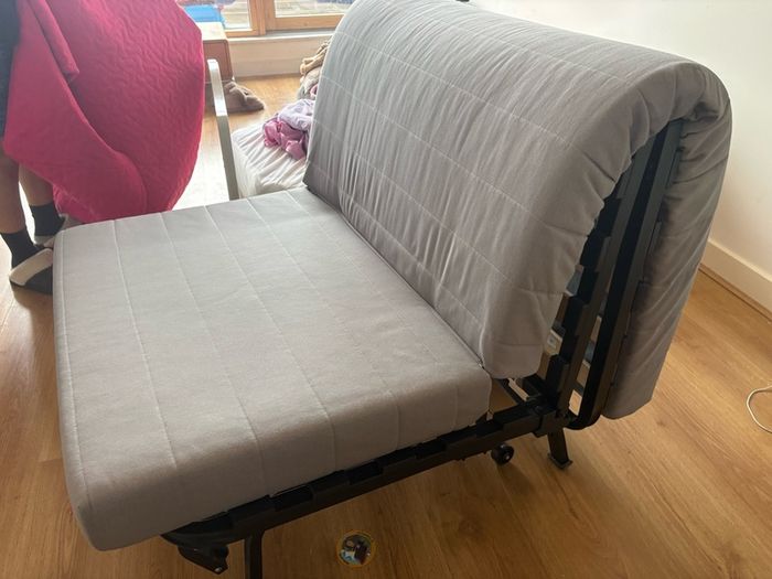 Pink IKEA chair bed