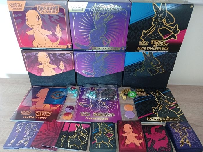 Collection Of Pokemon Card Boxes No Cards Scarlet Violet Obsidian Flames Etc