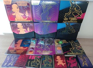 Collection Of Pokemon Card Boxes No Cards Scarlet Violet Obsidian Flames Etc