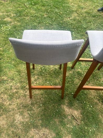 3 Modern Grey Kitchen Stools