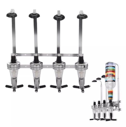 4 Bottle Wall Mounted Optic Dispenser Home Bar NEW