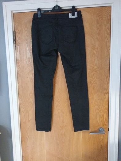 River  Island  (Original Design) Black Coated  Jeans. S.14R.