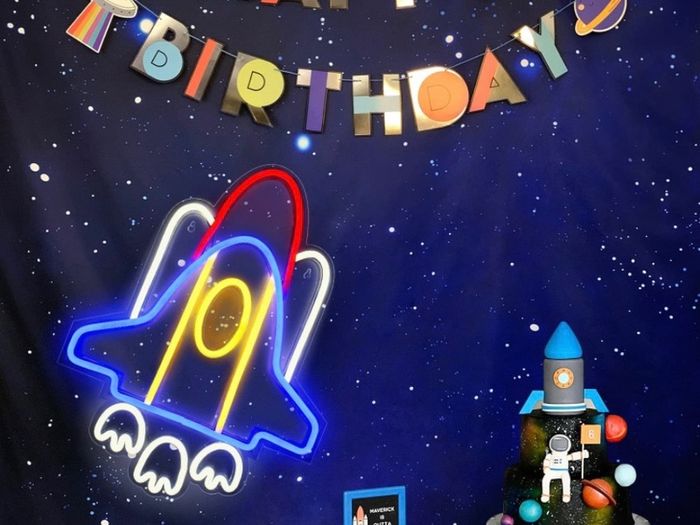 Neon Sign Rocket Shaped Neon Lights, LED Rocket Neon Sign for Wall Decor Man Cave, Party, Bedroom, USB Connected, 12.6x16.5 Inch (FREE POSTAGE)