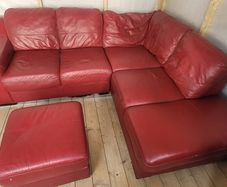 Red Leather Corner Couch