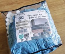 Set of two velour sofa covers in an original packaging