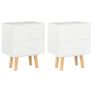 Bedside Cabinets 2 pcs White 40x30x50 cm Solid Pinewood Image 5