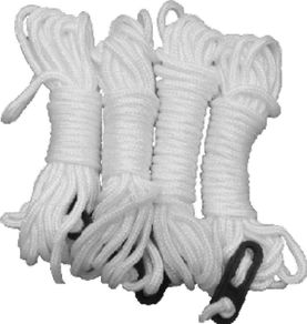 Pack of 4 Via Mondo 4 Metre Guylines (4mm) in White