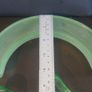 Fabulous Pair of Art Deco Green Glass Posy Vases by Bagley & Co, Green Glass Horseshoe Vase and Frosted Green Glass Semi Circular Ring Vase, both circa 1930s Image 9